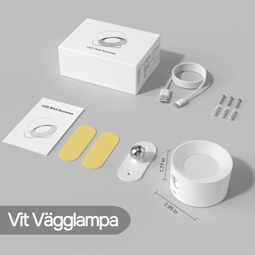 LED Uppladdningsbar VĂ€gglampa