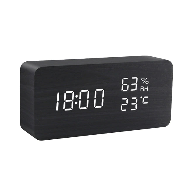 LED-Digitalwecker aus Holz