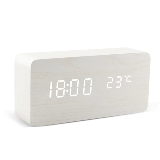 LED-Digitalwecker aus Holz